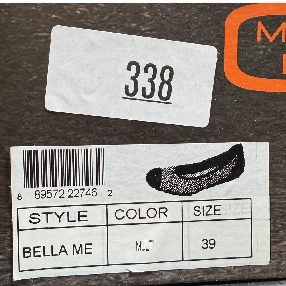 NIB Bernie Mev Bella Me Multicolor Woven Ballet Flats Comfort Shoes‎ Sz 39 US 8
